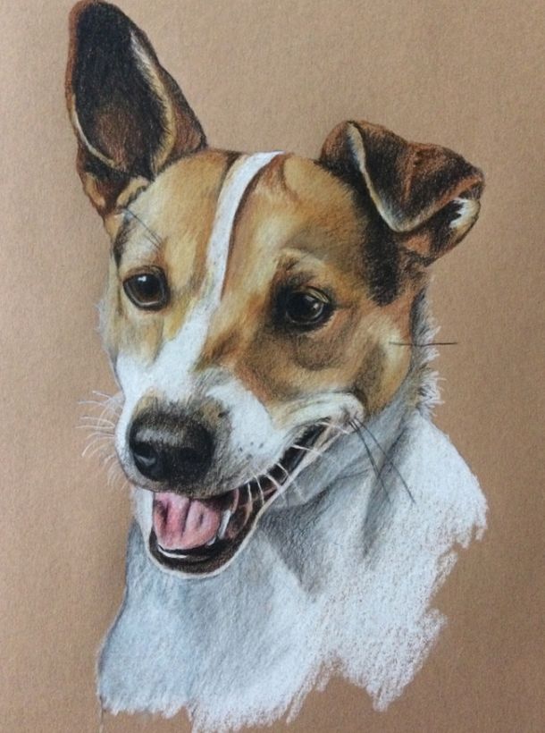 potloodtekening op bruin papier