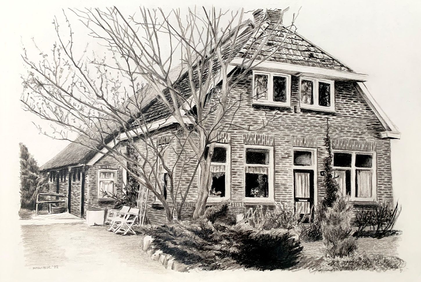tekening woonboerderij